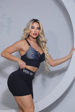 Grey Snake Belt Shorts Set