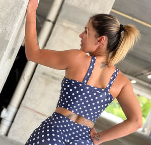 Navy Polka Dots Top