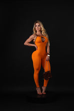 Amy Orange Jumpsuit (Brown Border)