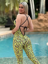 Pam Apple Green Leopard Jumpsuit