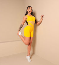 Soft Mesh Short Jumpsuit (Yellow)