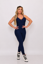 Babe Bubble Textured Jumpsuit (Deep Navy Blue)