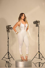 Rubber White Cross Lazed Jumpsuit