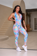 Light Blue Tropical Jumpsuit