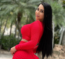 Sleeves Bubble Textured Top (Red)