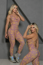 Purple Yellow Ring Leopard Jumpsuit