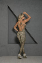 Green Leopard Strappy Jumpsuit