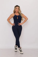 Navy Crush Back Braids Jumpsuit