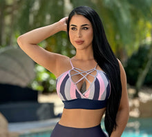 Pink Navy Striped Top