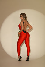 Red Metalic Jumpsuit (Open Black Back)