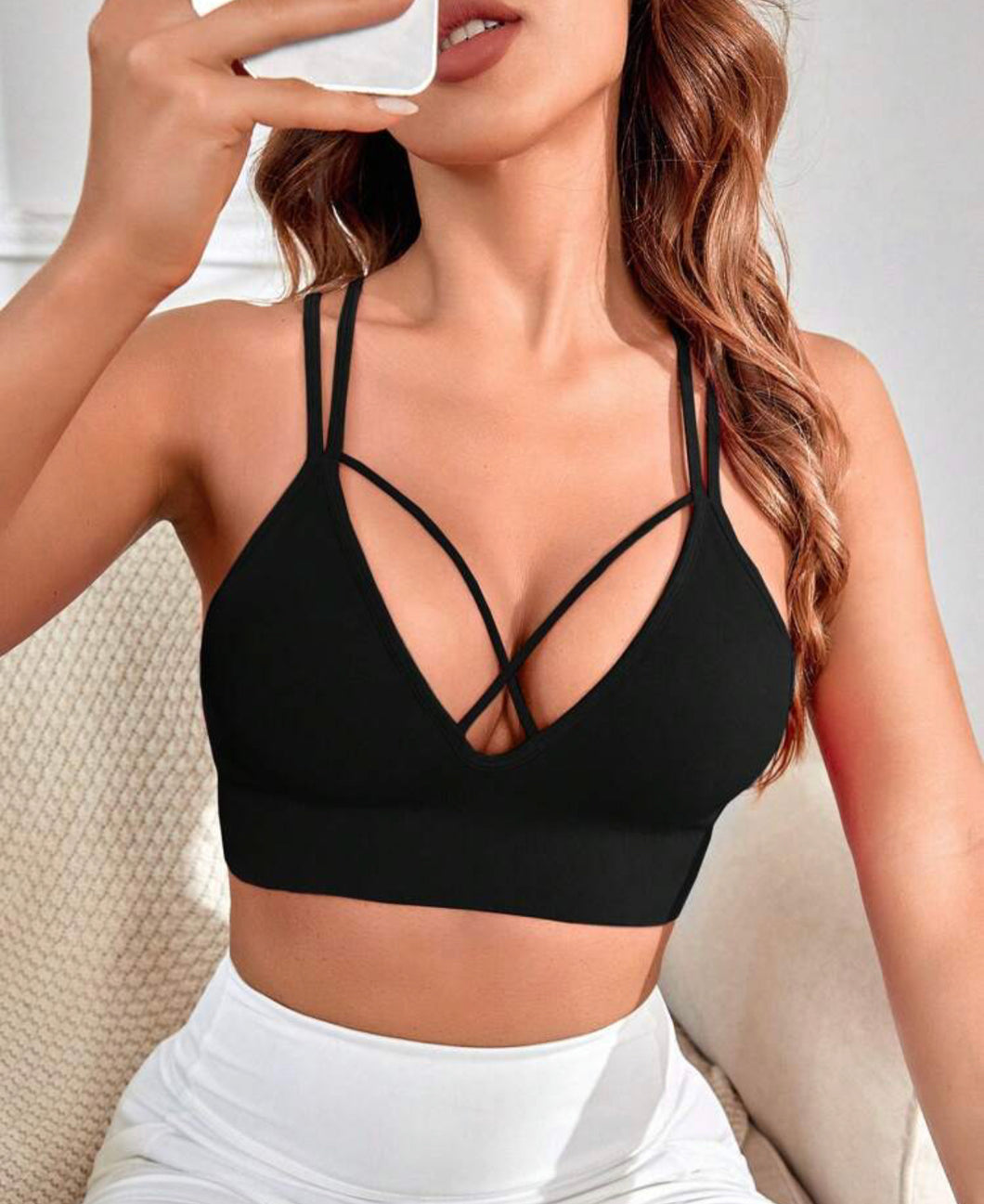 Very Sexy Back Cross Top (Black)