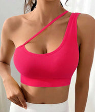 One Shoulder Mini Crop Top (Pink)