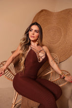 Sexy Lazed Wallpaper Leopard Jumpsuit (Dark Brown)