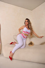 Red Border Striped Bubble Textured Set ( White )