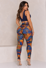 Orange & Blue Tropical Set (Black Top)
