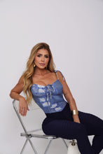 Semi Lazed Ripped Jeans Jumpsuit (Navy Blue Bubbe Textured Bottom)