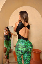 Semi Green Leopard Black Lux Jumpsuit
