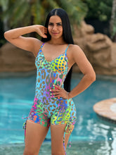 Rainbow Leopard Short Jumpsuit