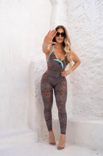 Front Aqua Bow Jumpsuit (Brown)