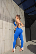 Blue Sexy Lazed Leopard Jumpsuit