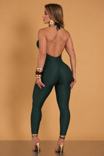 Lux Open Front Green Jumpsuit