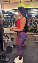 Navy Blue Hearts Set (Red Cropped Top)