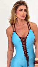Turquoise Extra Lazed Jumpsuit (Brown Border)