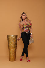Semi Sexy Glam Flora Jumpsuit (Black Bubble Textured Bottom)