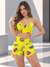 Yellow Like Bow Shorts Set
