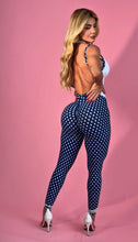 Semi Navy Polka Dots Jumpsuit (White Top)