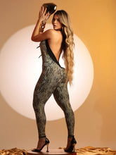 Black Front Bow Snake Jumpsuit