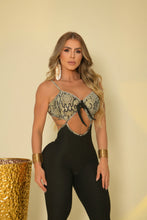 Bow Front Grey Snake Wallpaper Jumpsuit
