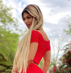 Red Princess Bubble Textured Top