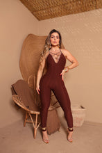 Sexy Lazed Wallpaper Leopard Jumpsuit (Dark Brown)
