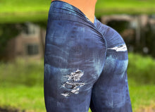 Dark Ripped Jean Mila Leggings on