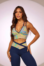 V-Cut Navy Set Neon Top Set