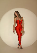 Red Metalic Jumpsuit (Open Black Back)