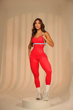 Red Fitness Fashion Jumpsuit (Baby Blue Border)