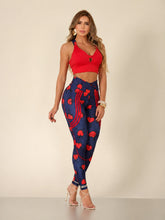Navy Blue Hearts Set (Red Cropped Top)