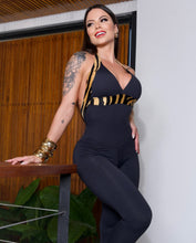 Black Zebra Pockets Jumpsuit