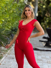 Classic Lazed Wallpaper Jumpsuit ( Red )