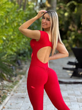 Classic Lazed Wallpaper Jumpsuit ( Red )