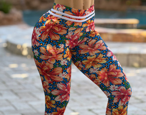Orange Garden Leggings