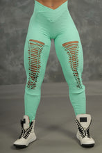 Baby Green Laser Cut Crush Leggings