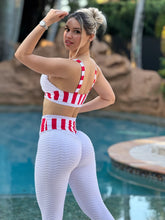 Red Border Striped Bubble Textured Set ( White )