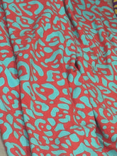 Leopard Strappy Jumpsuit (Orange & Light Aqua)