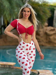 Dynamite Red Hearts Jumpsuit