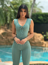 Classic Lazed Wallpaper Jumpsuit (Green)