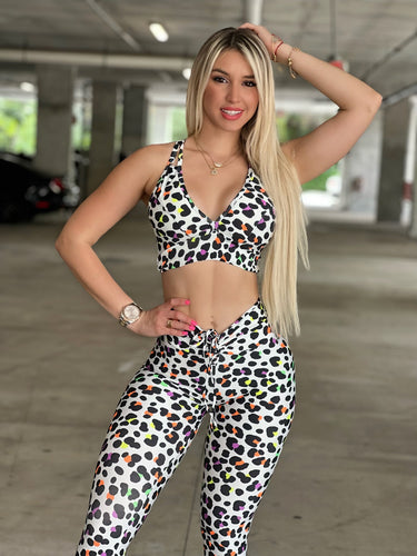 White Happy Leopard Set