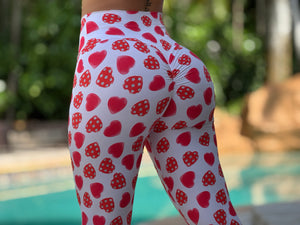 Red Hearts Polka Dots Leggings